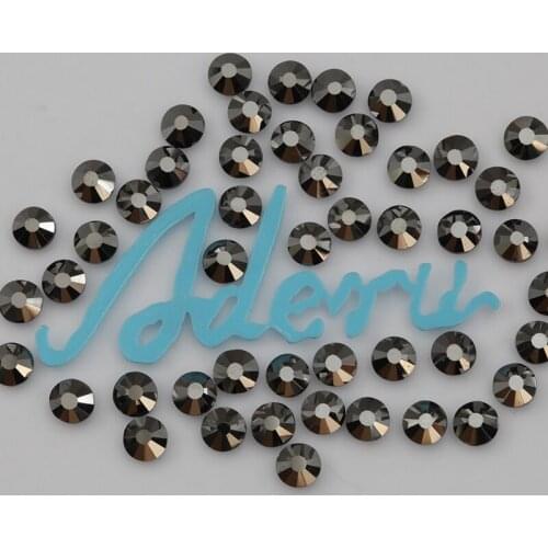 Aderu jet hematite 812 super shiny lead free crystal hot fix rhinestone for nail art ornament garment shoe phone car decoration