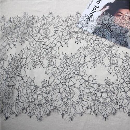 3meters/piece 36cm French Lace Trim Embroidered Eyelash Fabric DIY Gift Wrapping Wedding Clothing Sewing Accessories