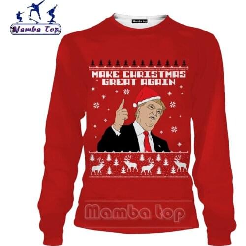Mamba top 3D Print Christmas Sweatshirt Funny Mens Shirt Long Sleeve Snowman Men Fitness Harajuku Donald Trump Women Streetwear