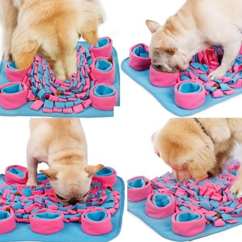 Dog Snuffle Mat Puppy Cat Pet Sniffing Training Pad Puppy Activity Training Blanket Detachable Fleece Pads
