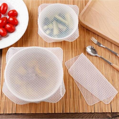 High Quality Multifunctional Food Fresh Keeping Wrap Kitchen Tools Reusable Silicone Food Wraps Seal Vacuum Cover Lid Stretch