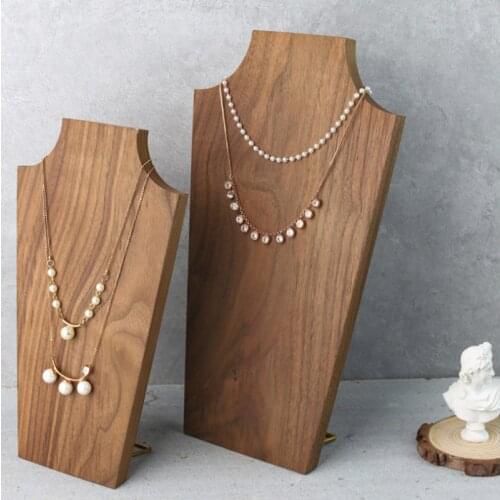 High Level Peach Wooden Earrings Jewelry Display Model Show Exhibitor For Woman Necklaces Pendants Mannequin Jewelry Organizer