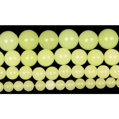 Green Luminous Beads Natural Stone Beads Round Loose Beads For Jewelry Making Needlework DIY Bracelet Accessories Beads 4-12 MM