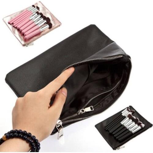 Women Soft PU Makeup Brush Storage Bag Cosmetic Kit Holder Organizer Case Travel Bag Necessaire Pouch