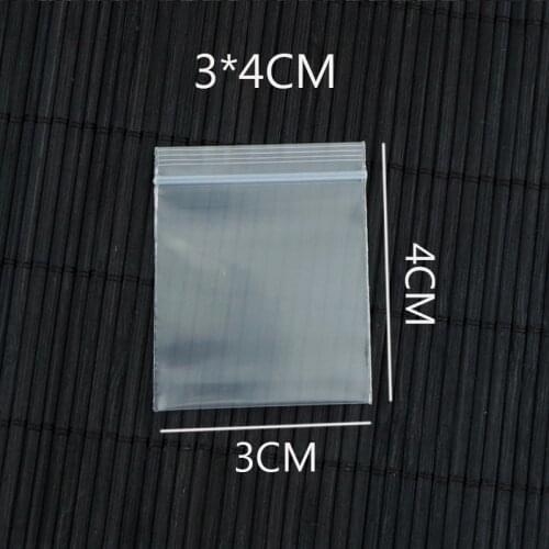 100Pcs/Lot Small 3x4cm Resealable Ziplock Grip Seal Plastic Package Bag Zipper Packaging Pouch Wholesale