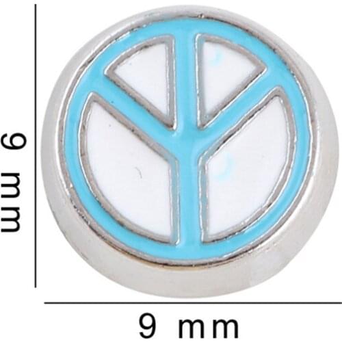 20Pcs/Lot Peace Symbol Floating Charms Hand-made DIY for Glass Lockets