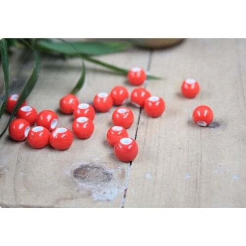 2017 new On sale 6mm 100pcs Red Blue Porcelain Ceramic Round Beads,Spacer beads Free shipping YS0036