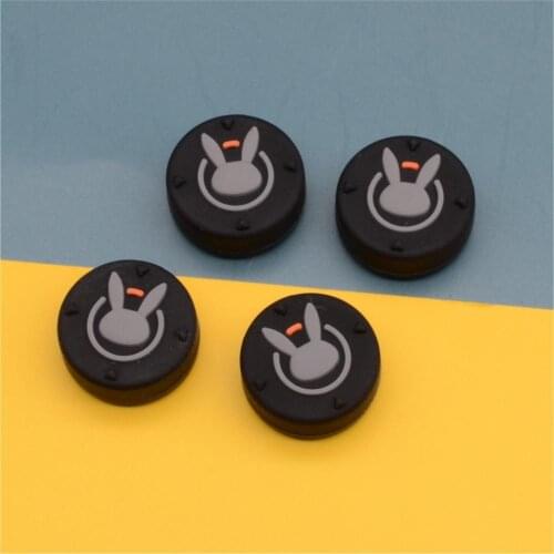 4Pcs/Pack Removable Silicone Analog Thumb Stick Button Grip Cartoon Caps for Nintend Switch Lite & NS Controller Gamepad Cover