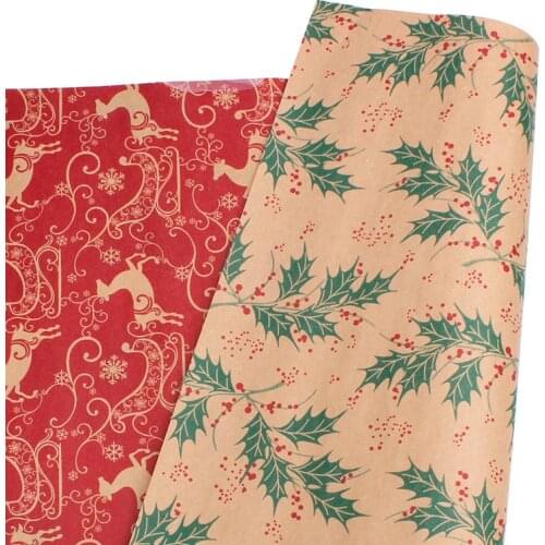 50*70cm New Year 2021 Christmas Decorations for Home Elk Tree Snowflake Wrapping Paper Christmas Xmas Decoration Gift Packaging