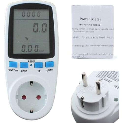Electricity Socket Analyzer LCD Energy Meter Watt Volt Voltage Electricity Monitor Analyzer Wattage Current Monitor Watt Checker