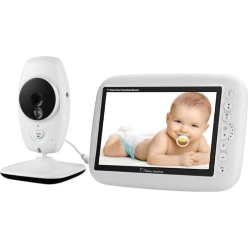 7 Inch LCD Display Wireless Alarm Baby Monitor Intercom 720p Support 2CH Display Surveillance Camera Nanny Cam Babysitter