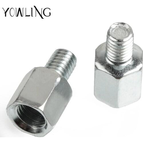 Motorcycle Rear View Mirror Adapter Bolts Screw 10mm to 10mm Mirror Reverse Adapter Bolts Screw For Honda Yamaha Suzuki Kawasaki