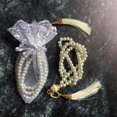 Pink Tasbih Pearl Prayer Beads 99 Tasbeeh Ameen Ramadan Islamic Gifts Eid Mubarak Decor Muslim Wedding Favors