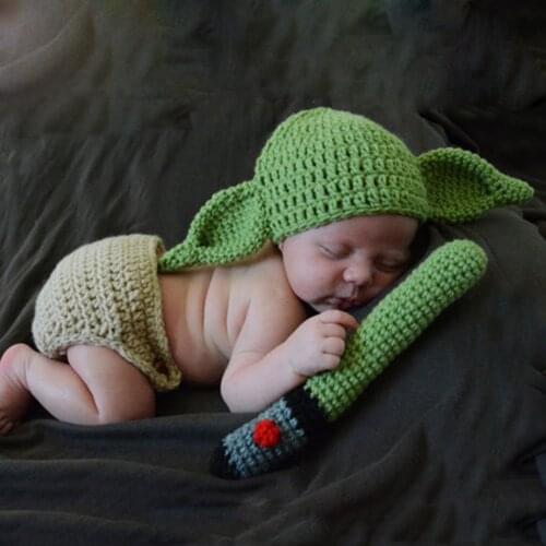 Newborn Photography Accessories Baby Photo Props Handmade Costumes Crochet Knit Costume Photo Photography Prop Hats Outfits