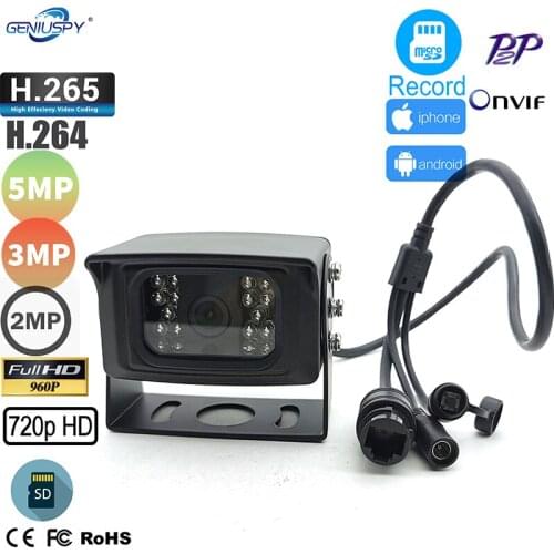 Geniuspy 5MP 3MP 2MP 1.3MP 1MP Wired P2P 940nm IP Security Outdoor Support TF Card Slot Night Vision Bus Taxi Excavator Camera