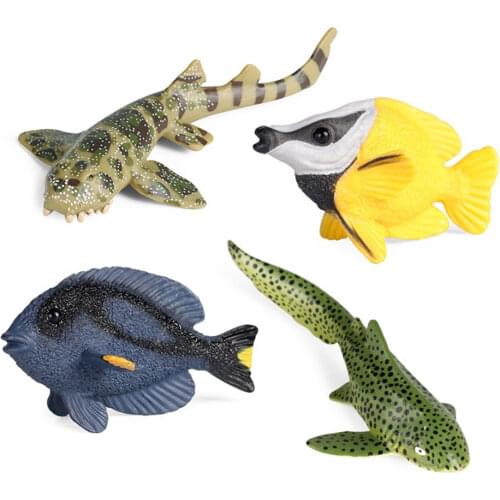 Simulation Marine Animal Model Toy Striped Bamboo Shark Leopard Shark PVC Animals Action Figures Toys Childrens Christmas Gift