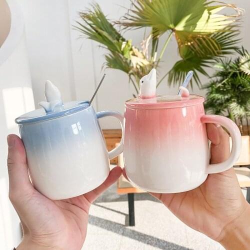 Creative three-dimensional dolphin mug,Drinkware coffee Mugs milk cups,Mugthat can be used as a mobile phone holder