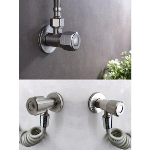 304 Stainless Steel Angle Valve G1/2 Water Heater Toilet Inlet Water Stop Valve Faucet Angle Valve