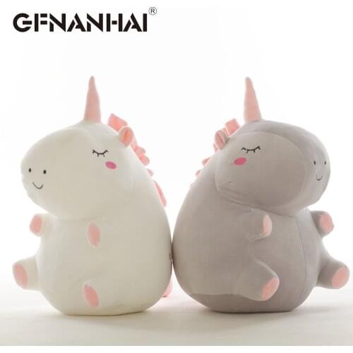 1pc 38cm kawaii round unicorn plush toy stuffed soft cute animal plush pillow doll for kids children lovely birthday gift