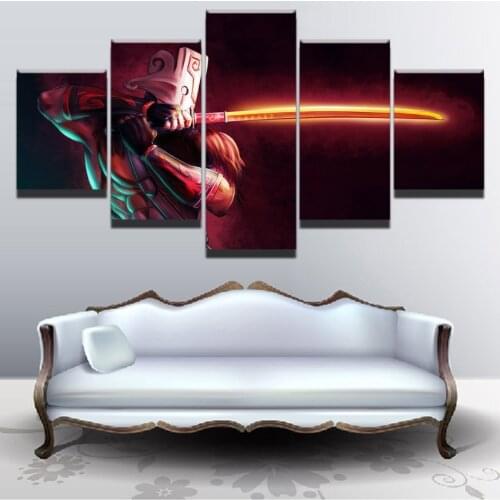 Canvas Wall Art 5 Piece Prints Game Posters Samurai Juggernaut Pictures Home Decor Framed Modern Bedroom Decoration Paintings