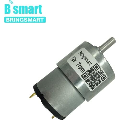 Bringsmart Low Speed Motor JGB37-520 DC Gear Mini Motor 12 volt 24 High Torque DC Engine Reduction Electric Motor Reversed Model