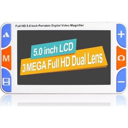 NEW 5 inch Full HD Portable Digital Magnifier Low Vision Electronic Visual Aids Video Microscope 3X to 48X 3M Pixels RS500S