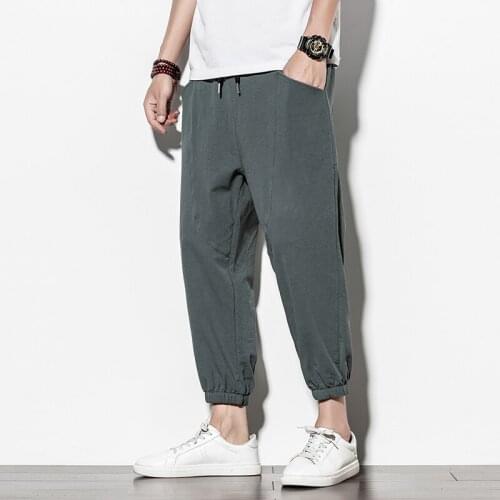 Plus Size Cotton Harem Pants Mens Jogger Pants Nice Hip Hop Male Casual Summer Track Pants Trousers Streetwear