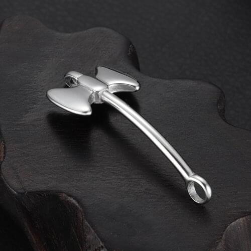 Stainless Steel Charms Curved Bladebone-Double Axe Bracelet Hooks Clasp DIY Accessories Pendant Findings Jewelry Making Supplies