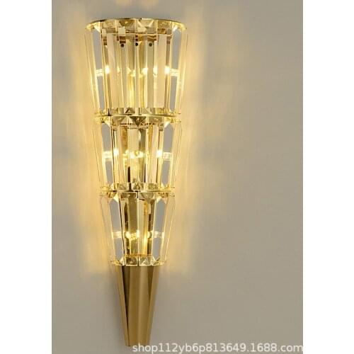 Light luxury wall lamp post-modern crystal creative led living room bedroom bedside lamp corridor modern simple Nordic wall lamp