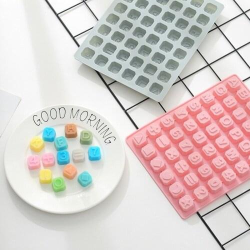 48 Grid Food Silicone Square English Alphabet + Number Cake Candy Chocolate Ice Cube Mold Kitchen Tool DIY Baking Tool