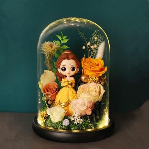 20*30cm Big Size Luminous Black Base Glass Dome Vase Home Decoration Creative Cover DIY Friend Favor Gift Wedding Prop