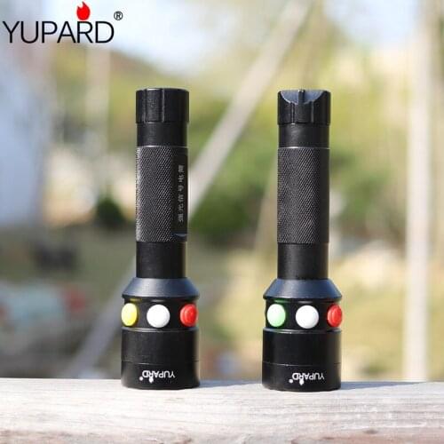 Ultra Bright Q5 led Red Green Yellow White 7 Mode Flashlight Railway Signal Light +18650 rechargeable battery+direct charger