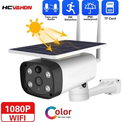 1080P HD WIFI Solar Panel Battery Security Camera Two Way Audio Outdoor Waterproof Wireless CCTV Surveillance 2MP IP Camera