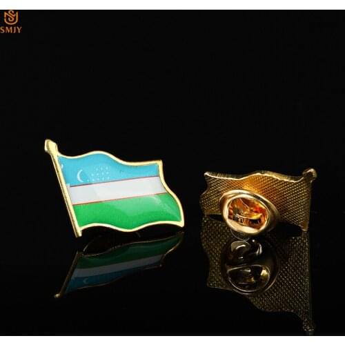 High Quality Patriot Flag Brooch Uzbekistan National Banner Enamel Pin Lapel Denim Jacket Suit Ornament Brooch Badge Jewelry