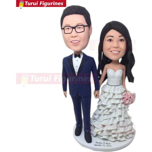 Custom Bobble Head Personalized Wedding Cake Topper Clay Figurine Custom Anniversary Cake Topper Custom Wedding Gifts Wedding De