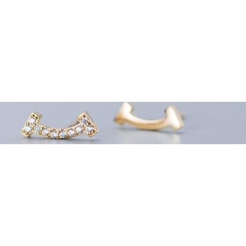 MloveAcc 100% 925 Solid Sterling Silver Cute with CZ Stud Earring for Women Creative Fashion Jewelry