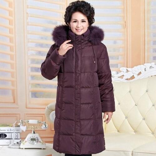 Female Down Jacket Plus Size Warm Winter Coat Jackets for Elderly Women Parkas Mujer 2020 Long Coats Abrigos Mujer KJ485