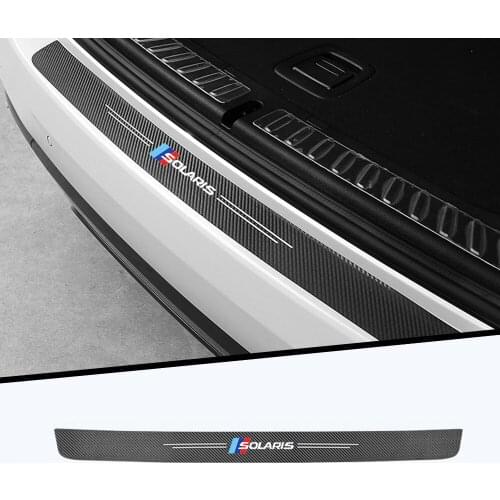 1pc Car trunk protection carbon fiber sticker modification decoration For Hyundai SOLARIS Auto Accessories Car styling