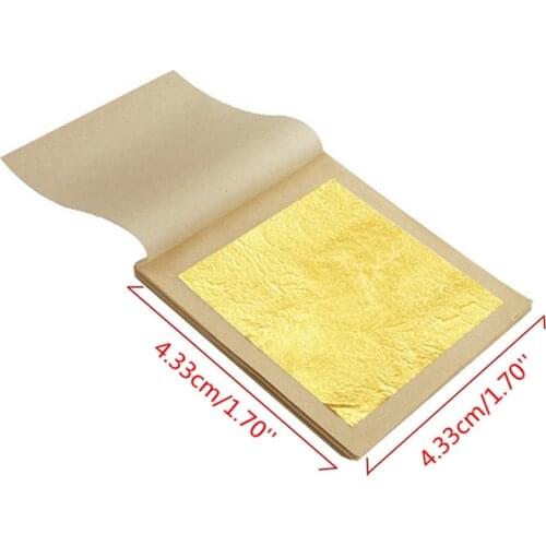 20Pcs 24 K Genuine Edible Gold Foil Leaf For Cooking Food Cake Decoration Art Work Gilding Face Beauty Care 4.33X4.33cm