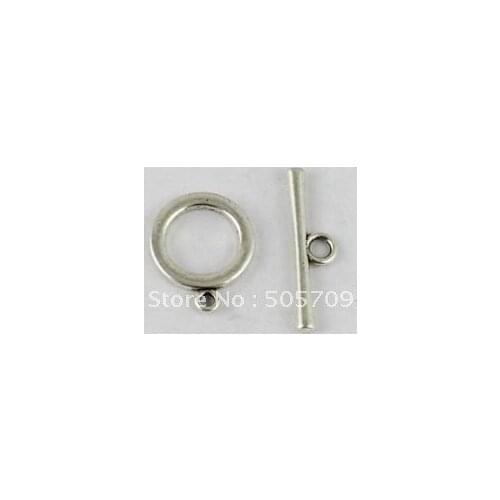 60 Sets Tibetan Silver Color circle toggle clasps 21mm A12588