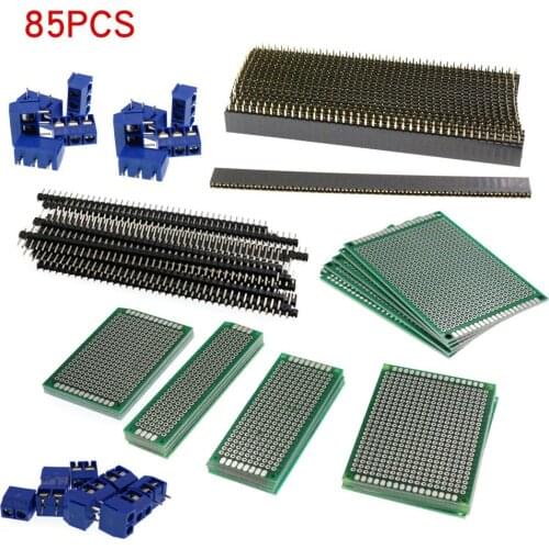 85PCS/Lot 6x8 5x7 4x6 3x7 2x8cm Double Side Prototype Diy Universal Printed Circuit PCB Board Protoboard pcb kit