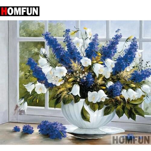 HOMFUN 5D Diamond Embroidery Needlework Kit "Flower landscape" Diy Diamond Painting Cross Stitch Home Decoration Gift A27678