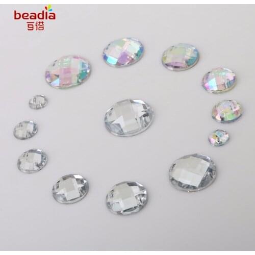 Hot Sale!!Acrylic Round Rinestones 8-20mm Crystal Stone 20-100pcs ForJewelry accessories