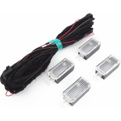 SCJYRXS 1Set LED Color changing footlight Cable For VW Passat B6 B7 Golf MK6 A6 A7 A8 Q5 TT TTRS Octavia 3AD947409 3AD 947 409