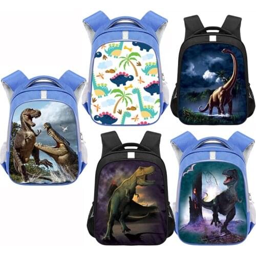 13/16 Inch Cool Dinosaur Print Schoolbag Dinosaur Pattern Children Cute Kindergarten Backpack Large Capability Book Bags Gift