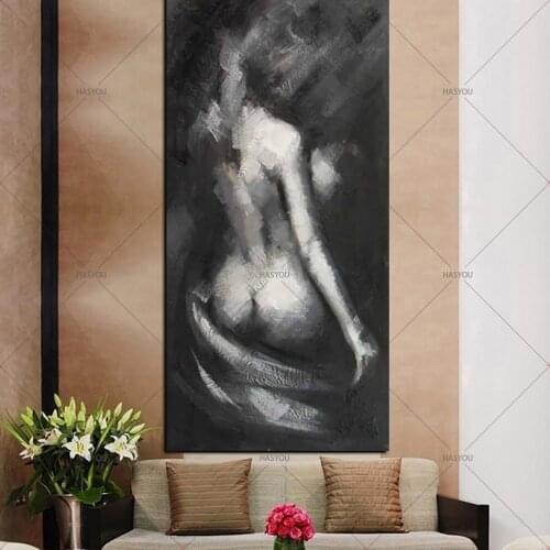Wall Art Picture Handmade Naked Back Acrylic Painting Hand painted Nude Women Oil Painting On Canvas Modern Abstract Home Decor