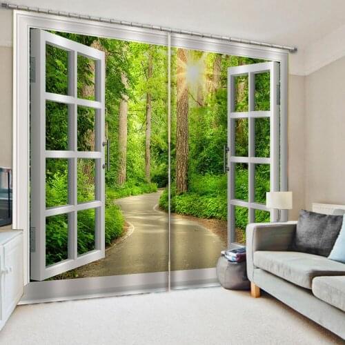 Luxury Blackout 3D Curtains For Living Room office Bedroom Scenery outside the window curtains Decoration curtains