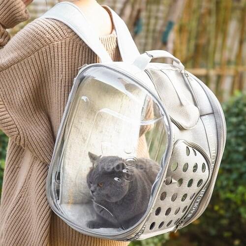 2 In 1 Cat Carrier Backpack Breathable Pet Outdoor Travel Shoulder Bag For Small Dogs Cats Transparent Cat Handbag Pet Supplies