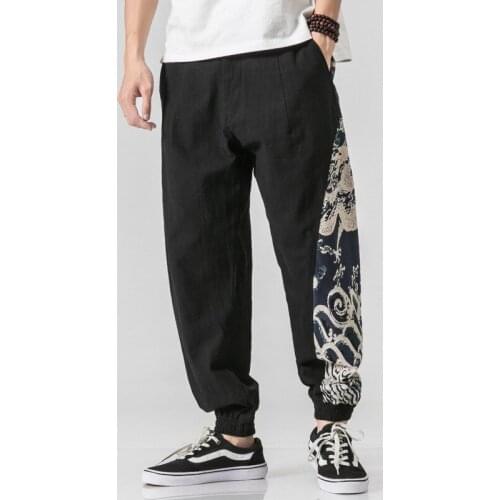 Traditional Chinese Clothing for Men Pants 2020 Fashion Bruce Lee Tangsuit Style Vintage Streetwear Loose Kungfu Trousers
