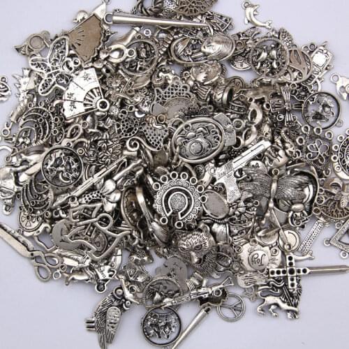 100g/lot Vintage Mixed Keys Pendants Tibetan Silver DIY Pendant Metal Charms Decorations